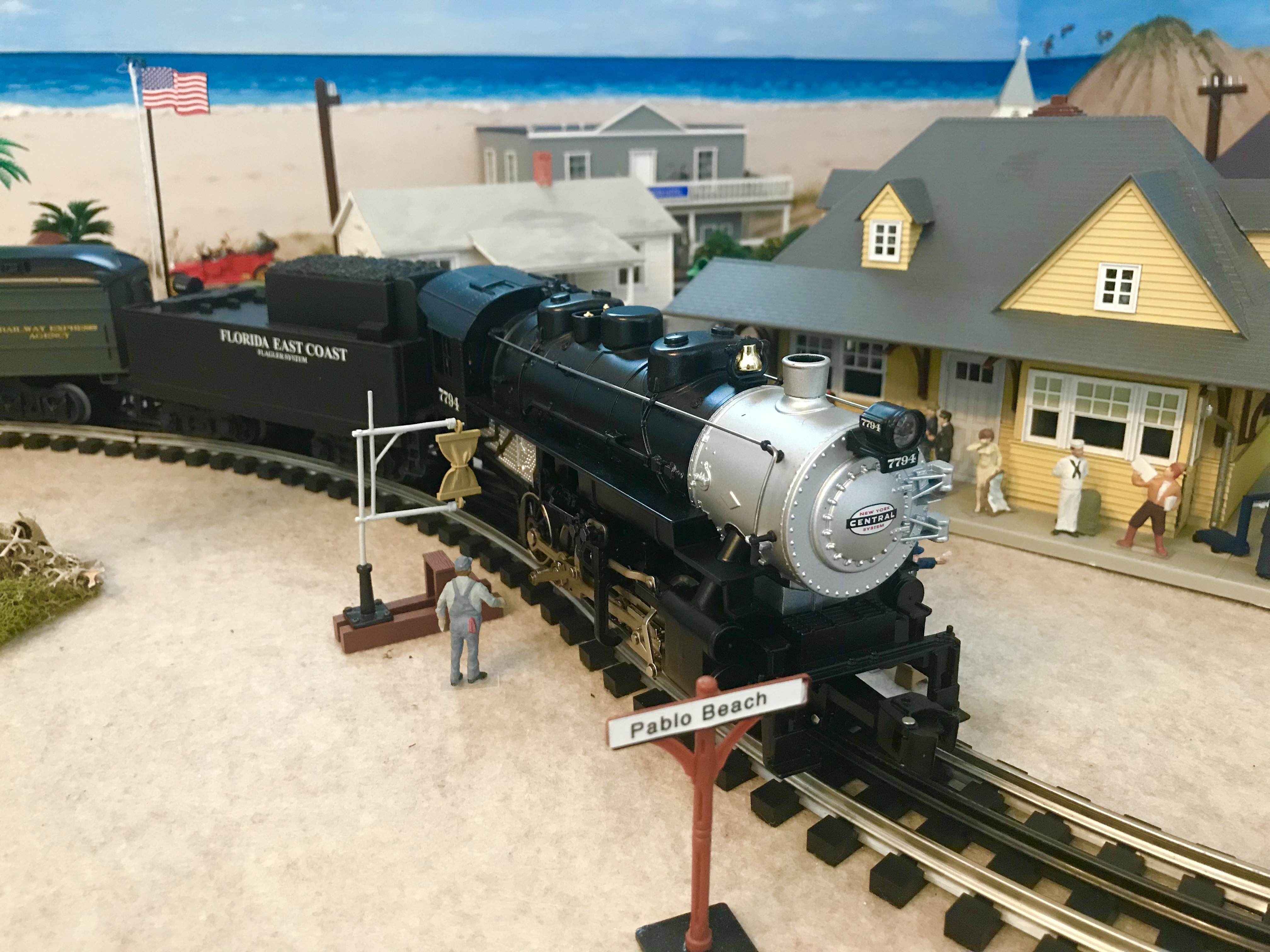 Model Train showing historic Pablo Beach, Florida